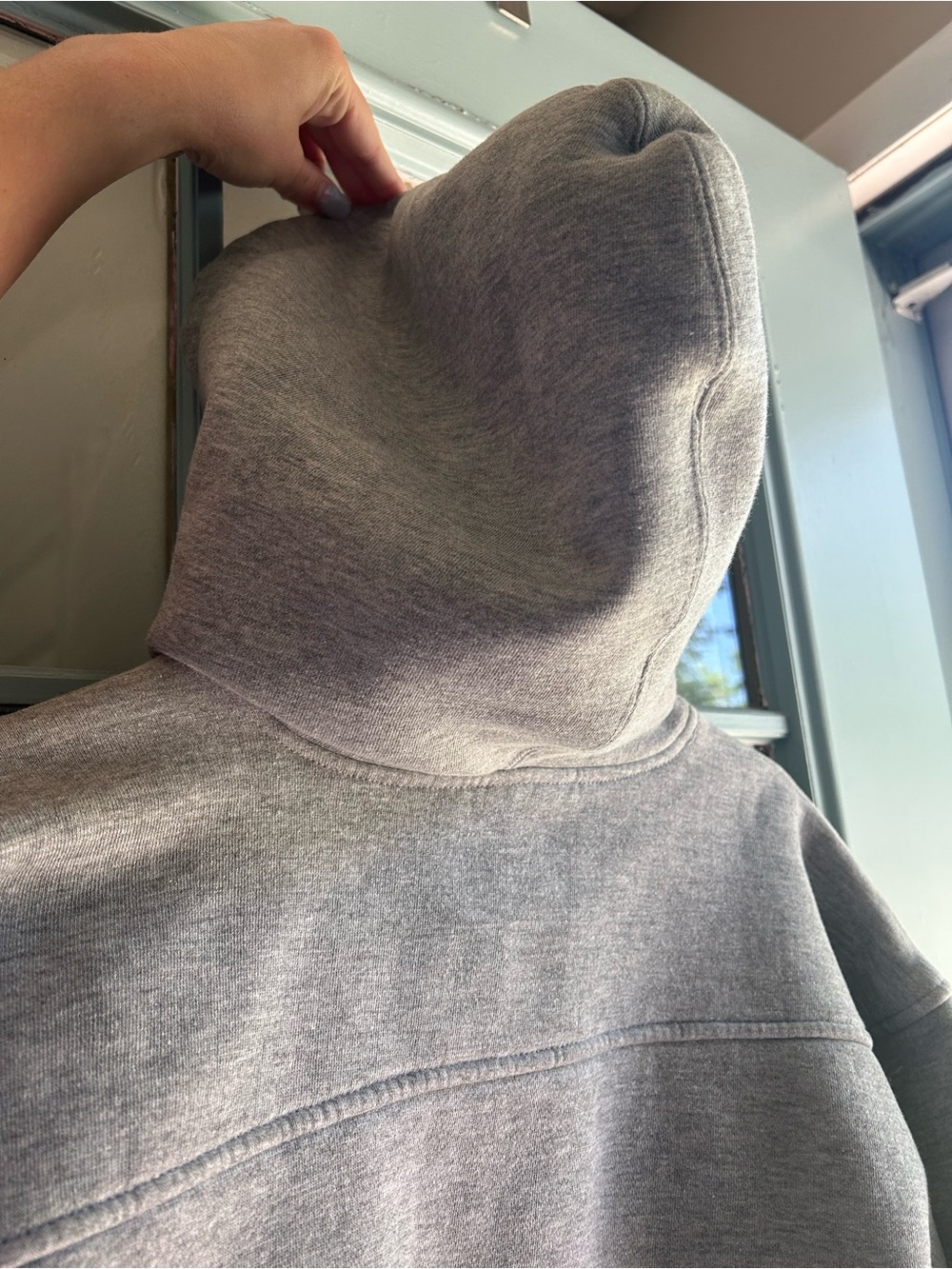 Vintage Y2K 90s Starter Hoodie Pullover Sweatshirt 1/4 Button Light Grey Men’s M - Picture 4 of 11
